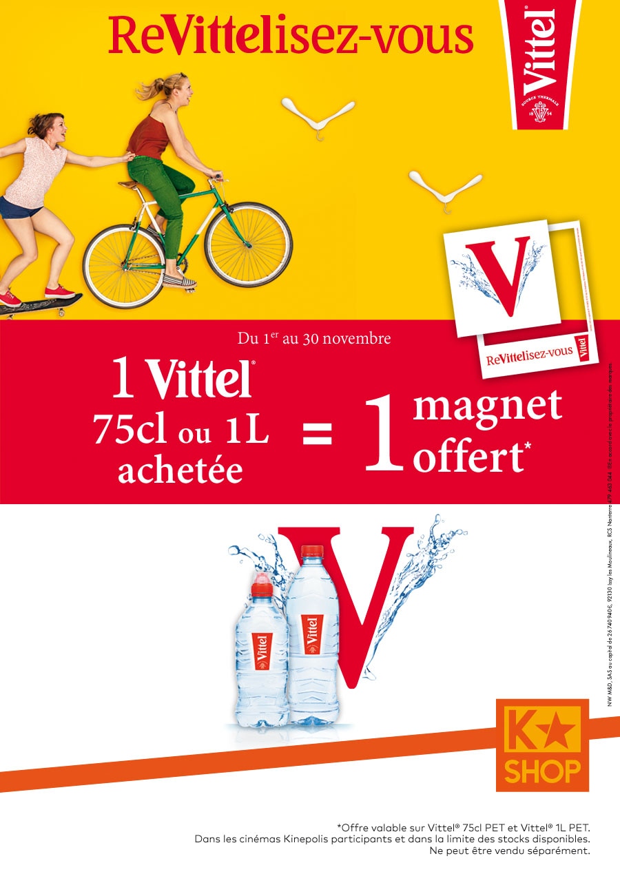 Un magnet offert à l'achat d'une Vittel