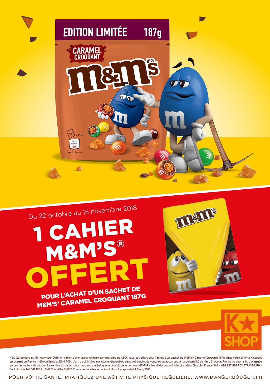 Un cahier M&M's offert !